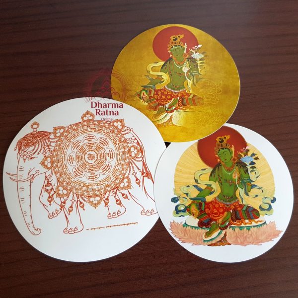 Green Tara decal Lama Norlha transparent sticker Buddhist
