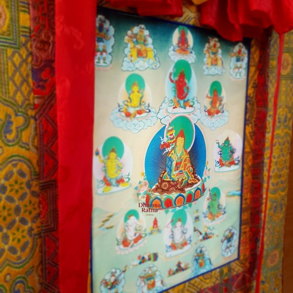Lama Norlha Kyechok Tsulzang thanka premium Varanasi brocade